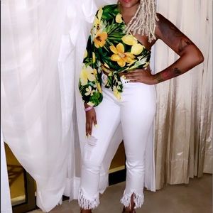 Tropical one sleeve shirt